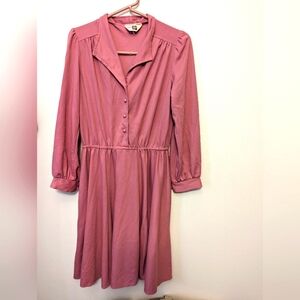 Pink office long sleeve Sears vintage dress size 14